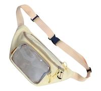 LYEAA Borsa a tracolla trasparente da donna Borsa a tracolla di grande capacità Borsa a tracolla in PVC tinta unita Borsa da viaggio Shopping Borsa da viaggio, Giallo, 260.00x200.00x20.00mm