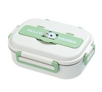 LYEAA Contenitore for Il Pranzo a 2/4/5 Griglie Adatto al Microonde con Set di Posate Panda Bento Box for Conservazione del Calore in Acciaio Inossidabile for Adulti Bambini Picnic Scolastic