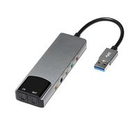 LYEAA Convertitore audio esterno in lega di alluminio, adattatore audio USB AC-3 DTS, adattatore for cuffie 7.1 5.1 ottico a 5.1 canali, for laptop desktop (grigio)