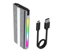 LYEAA Custodia SSD M.2 NVMe/NGFF Custodia for unità a stato solido a doppio protocollo Custodia SSD esterna portatile USB Type-C USB 3.1 10 Gbps B-Key M-Key Luce RGB for SSD M.2 2230 2242 22