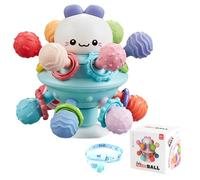 LYEAA Giocattoli sensoriali for la dentizione con ventosa Sonaglio for neonati Giocattoli da masticare Giocattoli for bambini senza BPA for neonati Ragazzi e ragazze 0 3 6 9 12 18 mesi (Blu