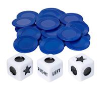 LYEAA Giochi in Acrilico Dadi 3 Dadi e 24 Gettoni Sinistra Destra Centro Gioco di Dadi Novità Giocattoli Portatili per Le Notti degli Amici di Famiglia