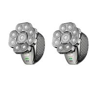 LYEAA Kit rasoio 6 in 1 per testa calva bagnata/secca: ricaricabile, impermeabile con 9 lame galleggianti, rasoio per barba e naso