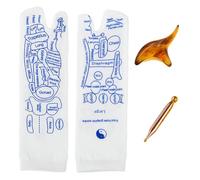 LYEAA Massaggiatore for piedi con digitopressione con strumento for massaggio Calzini for massaggio fisioterapico Illustrazione inglese Allevia i calzini for riflessologia piedi stanchi (L M