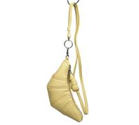 LYEAA Mini Croissant Bag - Chic Lipstick & Essentials PU Leather Pouch borsa a tracolla da donna, Giallo, 10.63x5.91x4.33 in
