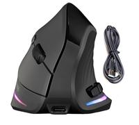 LYEAA Mouse wireless verticale Mouse ergonomico ricaricabile Tri-Mode BT+2.4GHz+mouse ottico cablato