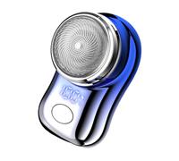 LYEAA Rasoio elettrico portatile Rasoio da viaggio tascabile ricaricabile tramite USB con display di alimentazione a batteria Tagliabarba regali for uomo/padre/marito/fidanzato (blu sfumato)