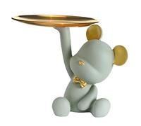 LYEAA Resina Piccolo Orsetto Articoli Vari Organizzatore di Stoccaggio Ornamento Orso Figurine Organizer Vassoio Decorazioni for la Casa for Soggiorno (Verde)