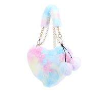 LYEAA Tie Dye Love Heart Borsa a tracolla sfumata di colore fuzzy Borsa a tracolla da donna Love Heart Borsa hobo in peluche Borsa sotto le ascelle Borsa da pendolarismo invernale (Stile 1)