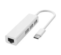 LYEAA Tipo C A RJ45 Scheda di Rete Lan 4 Porte 4 in 1 RJ45 Type-C Splitter USB2.0 Type-C USB Scheda di Rete Hub 10GBit/s for Computer Desktop PC (RTL8152B Tipo C)