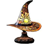 LYEAA Witch Hat Night Light Light Resina Lampada da tavolo for la camera da letto camera da letto illuminazione magica alimentato USB