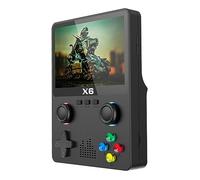 LYEAA X6 Console di gioco da 3,5 pollici IPS Console di gioco portatile 2000mAh ATJ22735 32bit RISC supporto maniglia connessione for adulti bambini (nero)