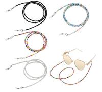 LYEGJT 4 Pezzi Catene per Occhiali con Perline, Catenella Occhiali Donna, Catenina per Occhiali, Cinturino per Occhiali con Perline Acriliche, Portaocchiali Funzionale e Decorativo