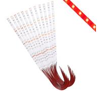 Lyeteung 12 Pezzi 200mm 12V - 18V Precablato Striscia LED, 2835 Modello di Illuminazione a LED, SMD Luce Autoadesiva Flessibile Rosso