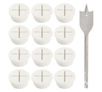 Lyeteung 12 Pezzi 25mm Passacavi Scrivania, Passacavo Flessibile in Silicone, Passacavo per Scrivania, Tappo Foro Scrivania, con Trapano, per Ufficio, Casa, Scrivania, Tavolo, Bianco