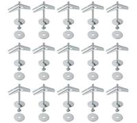 Lyeteung 15 Set 1/8 '' Tasselli a Levetta, Tasselli a Molla, Kit di Viti per Cartongesso e Bulloni a Levetta a Molla ad Alette, con Rondelle, per Cartongesso, Pareti