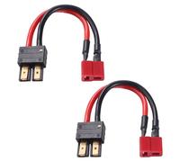 Lyeteung 2 Pezzi Compatibile con TRX a Deans T, Compatibile con Traxxas Maschio a T Femmina Connettori, con Cavo Silicone 10cm 14AWG, per Batteria RC LiPo