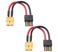 Lyeteung 2 Pezzi XT60 a Compatibile con TRX Adattatore, Compatibile con Traxxas Maschio a XT60 Femmina Connettori, con Cavo Silicone 10cm 14AWG, per Batteria RC LiPo