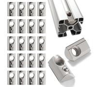 Lyeteung 20 Pezzi 40 Serie M8 Dadi a Molla T, Dadi a Molla a T Roll-in, Dadi con Sfera Scorrevoli, per Fessura da 8 mm 4040 4080 40120 8080 Profilati in Alluminio Estruso