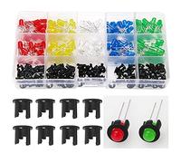 Lyeteung 200 Pezzi 5mm Diodi a Emissione di Luce LED, Rotondo Multicolore Diodi a LED Kit, Rosso Verde Blu Giallo Bianco, 40 Pezzi per Colore, con 100 Pezzi Supporto LED in Plastica