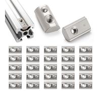 Lyeteung 25 Pezzi 20 Serie M3 Dadi a Molla T, Dadi a Molla a T Roll-in, Dadi con Sfera Scorrevoli, per Fessura da 6 mm 2020 2040 2060 2080 Profilati in Alluminio Estruso