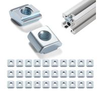 Lyeteung 30 Pezzi 20 Serie M5 Dadi a T, Dado Scorrevole con Scanalatura a T, Dado Con Testa a Martello Con Scanalatura a T, per Fessura da 6 mm 2020 2040 2060 Profilati in Alluminio Estruso
