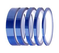 Lyeteung 5 Rotoli 3/6/8/12/20 mmx33m Nastro Resistente al Calore, Nastro Termico per Sublimazione, Nastri Termici, per Stampa Elettronica, Artigianato Fai da Te, Blu