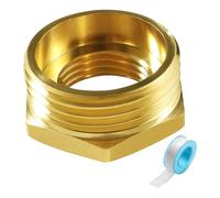 Lyeteung Nippli Riduttori in Ottone da G1 a G1/2, Riduttore di Riduzione In Ottone Filettatura, Adattatore per Tubo Esagonale in Ottone Convertitore con Nastro Idraulico, per Tubo