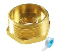 Lyeteung Nippli Riduttori in Ottone da G1 a G3/8, Riduttore di Riduzione In Ottone Filettatura, Adattatore per Tubo Esagonale in Ottone Convertitore con Nastro Idraulico, per Tubo
