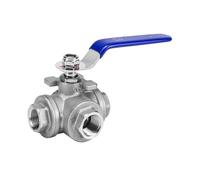 LYEUXHJPX Valvola a Sfera a Tre Vie in Acciaio Inossidabile 304 con Filettatura Interna di Tipo L, valvola di conversione della tubazione della valvola dell'Acqua Q14/15, 6 Minuti, 1 Pollice(G1/2)