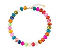 Lyfange Collana con perline colorate grosse per le donne Boho estate spiaggia girocollo collana unica perline in resina collane bohemien alla moda dichiarazione vacanza gioielli accessori