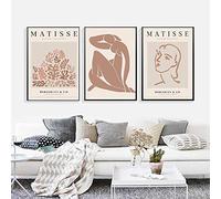 LYFCV Henri Matisse Pittura Astratta Minimalista Donna Arte della Parete Stampe su Tela Poster Vintage Beige Immagine da Parete per Soggiorno Camera 40x60 cm Senza Cornice