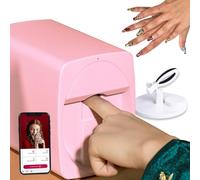 LYFDPN agreilduite 3D Stampante Automatica per Manicure, 2400dpi Color Art Nails/Premere su Stampante per Unghie con Supporto per Bottiglia di Smalto per Unghie (Pink)