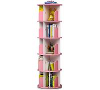 LYFDPN Libreria Girevole a 360°, Libreria Mobile Rotonda Rosa Scaffale Impilabile Scaffale Organizzatore CD DVD per Soggiorno, Sala Studio (46 * 159cm)