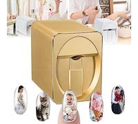 LYFDPN Stampante per Unghie, Macchina per Stampante per Unghie Automatica Intelligente 3D, Macchina da Stampa per Unghie Mobile Portatile per casa o Salone per Unghie (Gold)