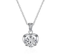 LYFHJD Accessori Heart for Women, 1ct Diamond Necklace, D Color Blue Green Rosa Rosa Collane a Pendente, Gioielli S