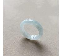 LYFHJD Anello di Giada Anello di giadeite birmana Naturale Anello Bianco Anello di Giada Maschile e Femminile con Smeraldo Gioielleria raffinata (Color : White, Size : 16mm)