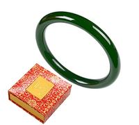 LYFHJD Bracciale Rigido in Giada Verde Naturale, Gioielli con ciondoli, Accessori Moda, amuleti intagliati a Mano, Regali per Le Donne, i Suoi Uomini, con Confezione Regalo e Certificato (Color :