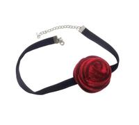 LYFHJD Collana a Catena con clavicola con Fiore Rosa Elegante Gotico Elegante Collana da Donna con Girocollo Regolabile da Sposa Mariage