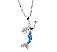 LYFHJD - Collana con ciondolo a forma di animale, colore: argento, colore: blu
