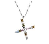 LYFHJD - Collana lunga con ciondolo a forma di lettera S, lettera P, L, da incubo per la vigilia di Natale, gioiello in cristallo portafortuna (taglia: X)