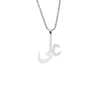 LYFHJD Nuovo 2025 Colore Argento Acciaio Inossidabile Islam Musulmano Sciita Imam Ya Ali Collana con Ciondolo Charm 50Cm SS Catena con per Te Gioielli Accessori Regalo Creativo, Formato Libero,