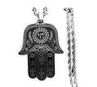 LYFHJD Nuovo 2025 Ebraismo Hamsa Mano Chai Lettere ebraiche Collana Donna Acciaio Inossidabile Ebraico Antico Fortunato Amuleto Protettivo Collane Gioielli Accessori Regalo Creativo
