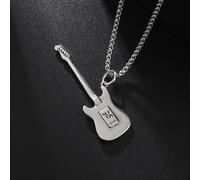 LYFHJD Nuovo 2025 Punk Rock Musica Chitarra Collana Uomo Donna Collana Pendente Gotico Regalo Personalizzato Hip Hop Biker Gioielli per Il Suo Amico con per Te Gioielli Accessori Regalo Creativo