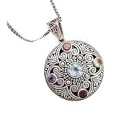 LYFHJD Nuovo 2025 Retro Modello di Nuvola di Buon auspicio Collana con Pendente in zircone colorato Adatto per Le Signore Eleganti Regali di Gioielli per Banchetti con per Te Gioielli Accessori di
