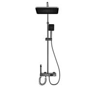 LYFHJD Soffione doccia a pioggia ad alta pressione con display digitale soffione doccia a pioggia con braccio di estensione regolabile in altezza/angolo e doccia portatile combo set di rubinetti per