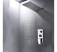 LYFHJD WHLTYH 2 Functions Digital Display Shower Faucets Set Chrome Ultrathin Rain Waterfall Shower Head Digital Mixer Tap Bath Shower