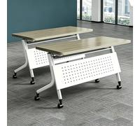 LYFHYSDSP Set 2 Tavoli da Conferenza Pieghevoli, 360° Girevoli con Ruote Silenziose e Freno, Design Modulare Componibile, Pannello Divisorio, Scrivania Mobile per Ufficio, Aula(Gray,160x60cm/63x24in)
