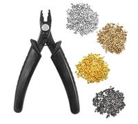 lyfLux - Pinze a crimpare per perline, 1000 pezzi, Kit per gioielli e perline a crimpare, Multicolore