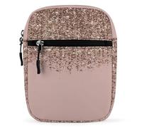 Lyfthologen Borsa a tracolla, borsa a tracolla con bouquet di narcisi, multiuso, piccola borsa a tracolla per lavoro, viaggi d'affari, Rosa cipria Glitter Oro Rosa, Taglia unica